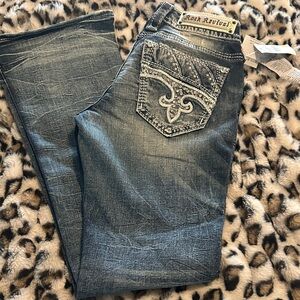 NWT Rock Revival Women's Distressed Blue Boot Cut Jeans